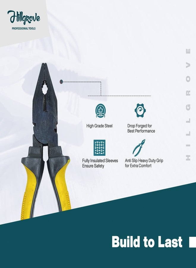 Hillgrove HGCM154M1 8"inch Heavy Duty Grip Multipurpose Combination Pilash Plier Hand Tool Lineman Plier (Pack Of 2) - Image 3